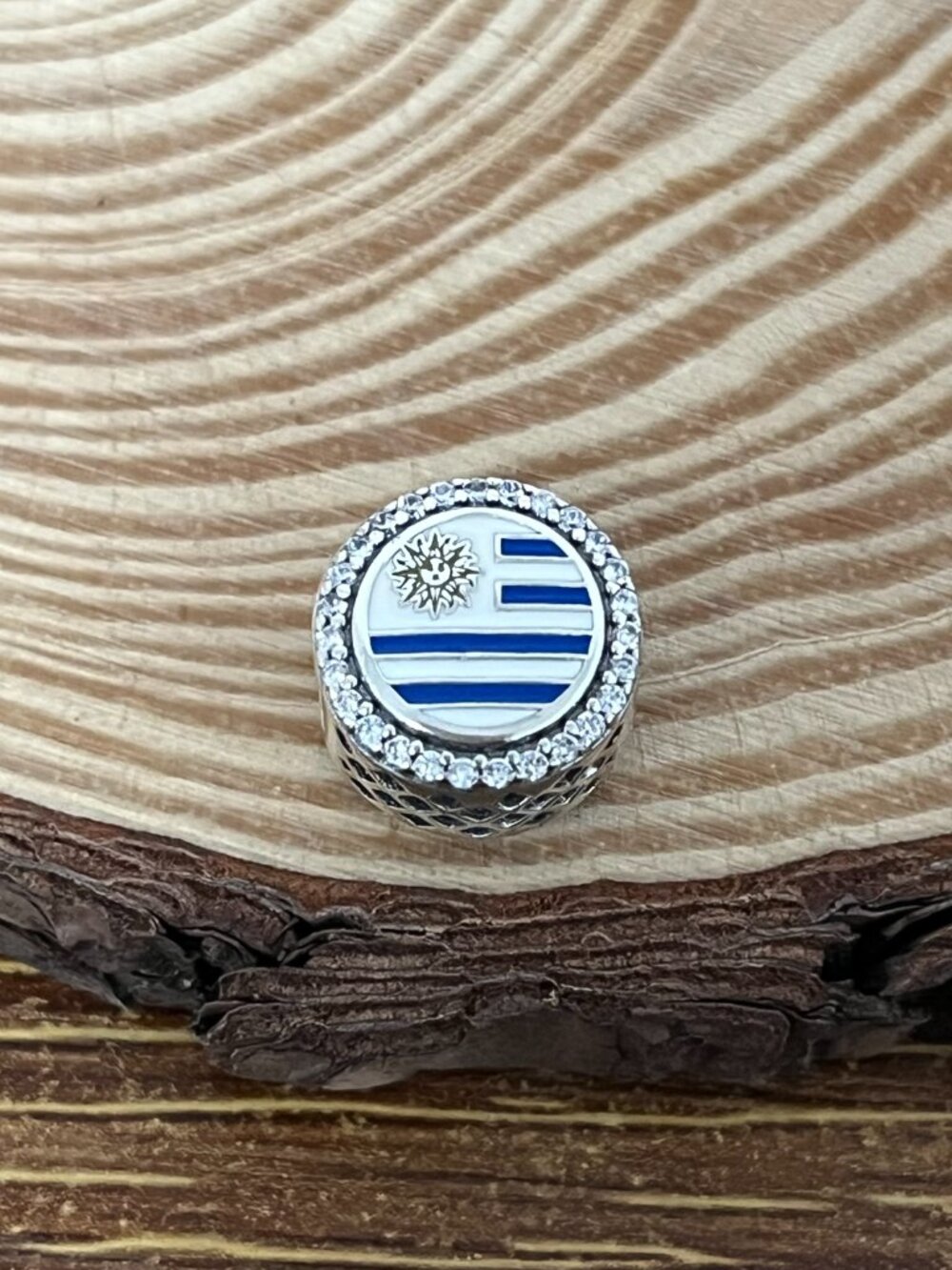 Pandora Uruguay Flag Bead Charm S925 Silver Charm